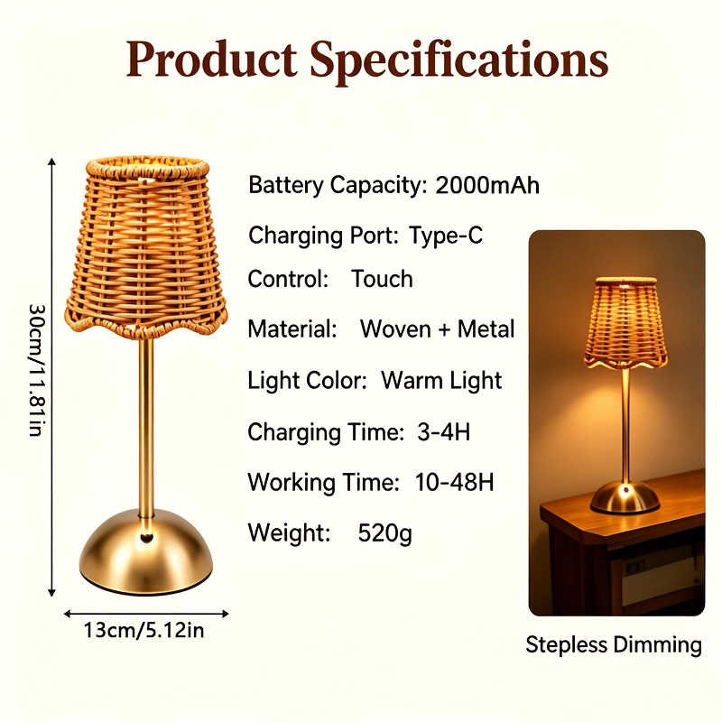 โคมไฟตั้งโต๊ะสไตล์โบฮีเมียนทำจ - Desk Lamp Led บทวิจารณ์และราคา