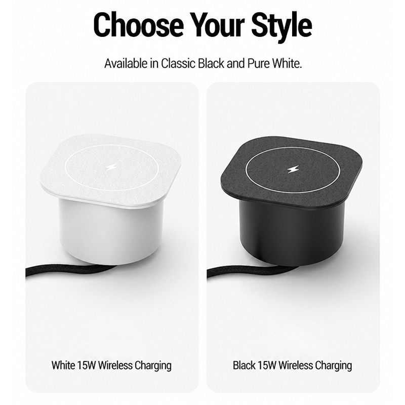 แท่นชาร์จไร้สายแบบฝังในโต๊ะ 15 - Desk Charging Station บทวิจารณ์และราคา