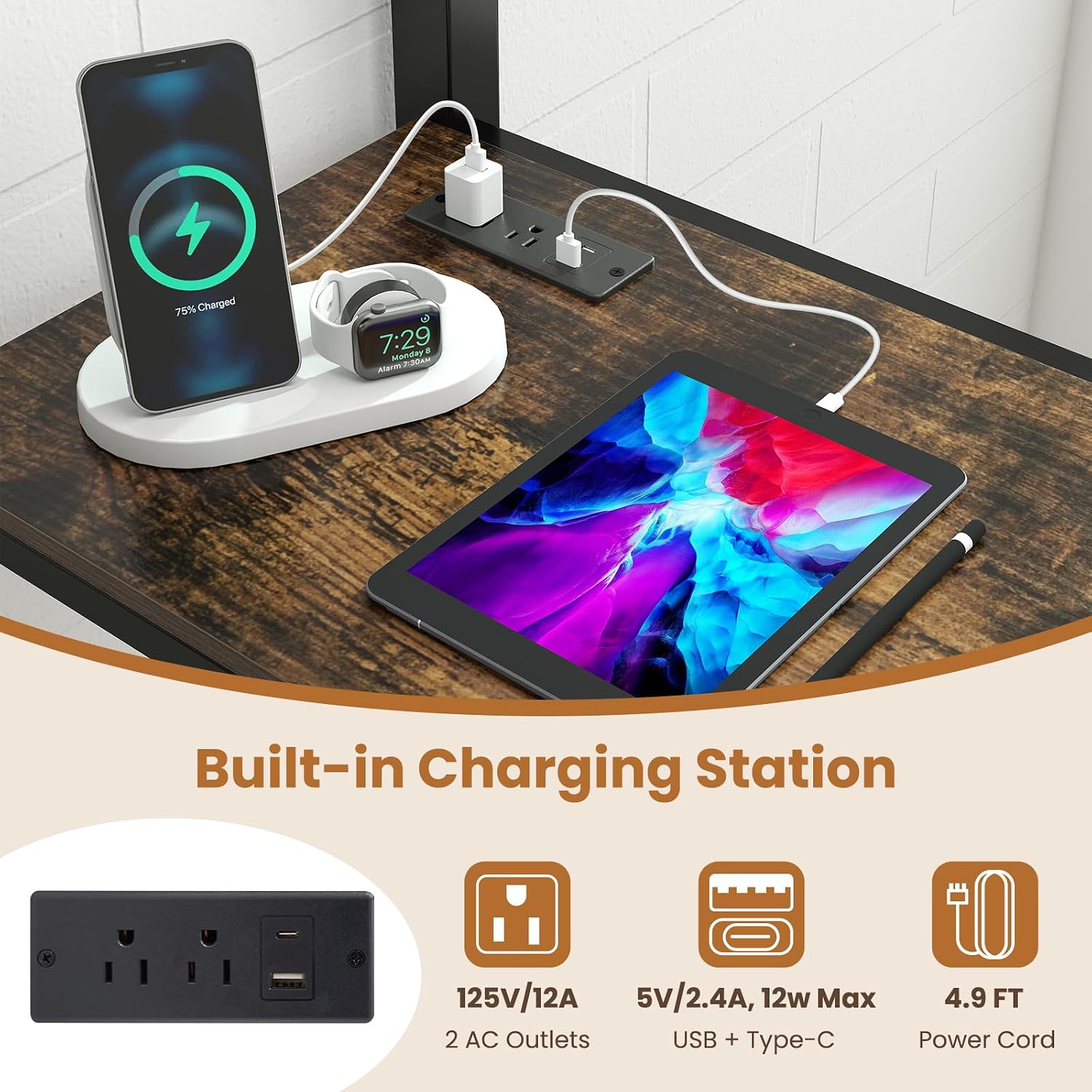 เตียงลอฟท์แบบสองชั้นพร้อมโต๊ะท - Desk Charging Station บทวิจารณ์และราคา
