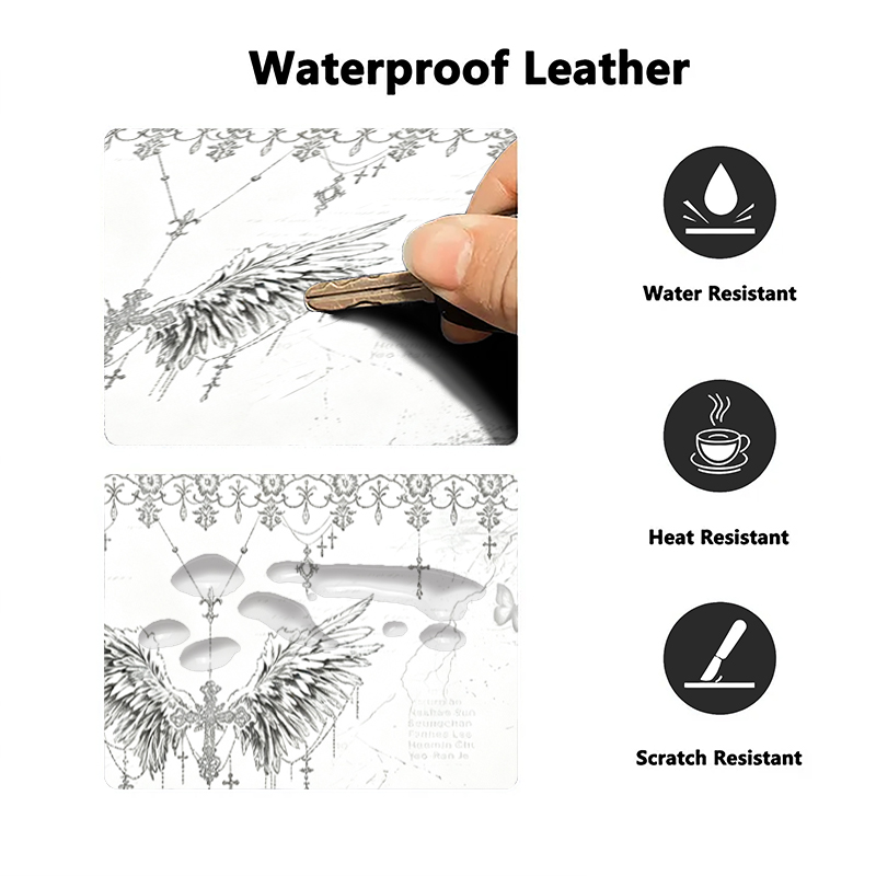 แผ่นรองเมาส์หนังสีดำสีขาวอะนิเ - Desk Mat Leather บทวิจารณ์และราคา