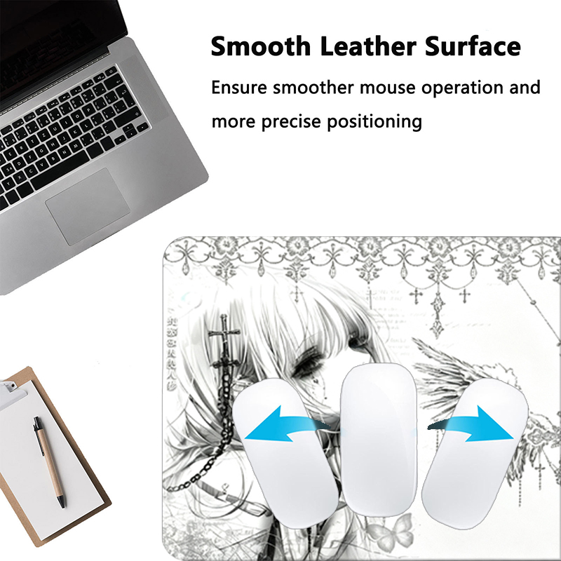 แผ่นรองเมาส์หนังสีดำสีขาวอะนิเ - Desk Mat Leather บทวิจารณ์และราคา