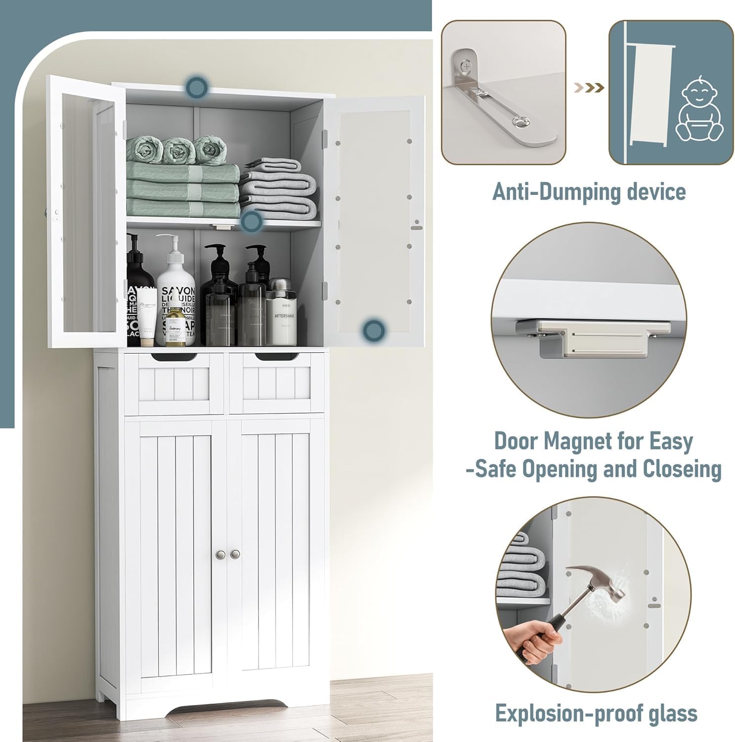 ตู้เก็บของในห้องน้ำทรงสูง ตู้ห - Office Drawer Organizer บทวิจารณ์และราคา